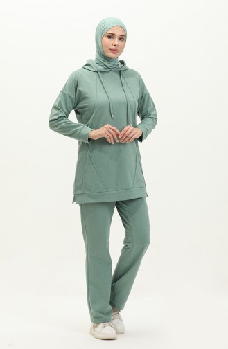 Elastic Detail Tracksuit Set 3039-03 Green 3039-03