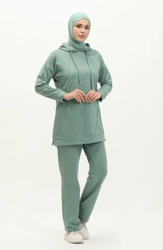 طقم رياضي بقبعة 3039-03 أخضر مينت 3039-03