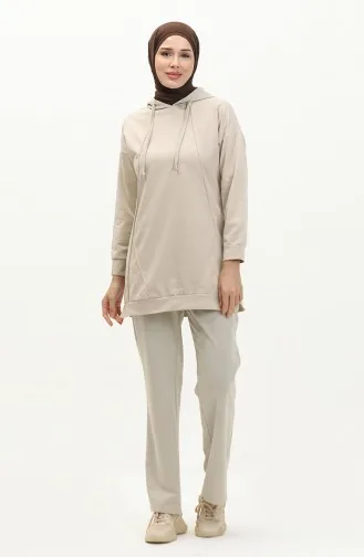 Çima Detaillierter Trainingsanzug 3039-07 Beige 3039-07