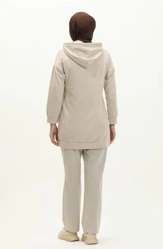 Çima Detaillierter Trainingsanzug 3039-07 Beige 3039-07
