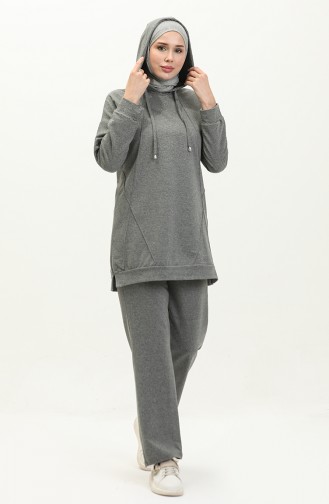 Striped Detailed Tracksuit Set 3039-10 Anthracite 3039-10