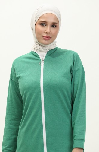 Zippered Tracksuit Set 3044-13 Green 3044-13