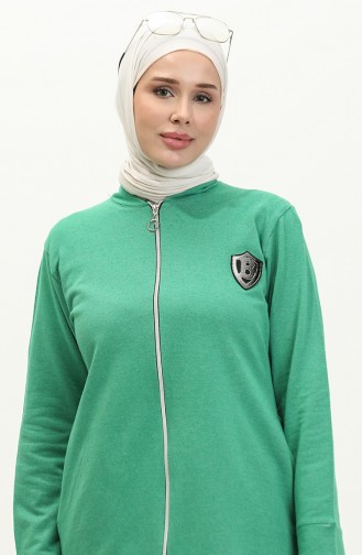 Zippered Tracksuit Set 3057-02 Green 3057-02