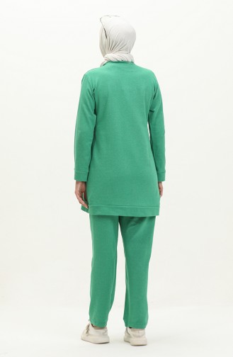 Zippered Tracksuit Set 3057-02 Green 3057-02