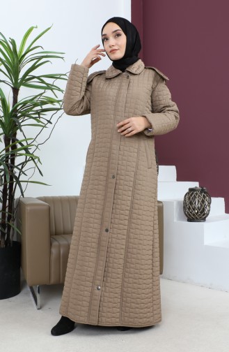 Plus Size Diamond Pattern Quilted Coat 5062-04 Mink 5062-04