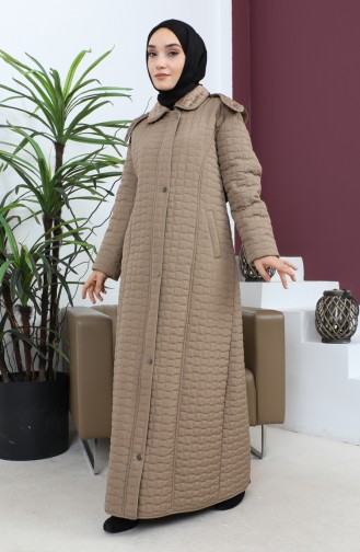 Plus Size Diamond Pattern Quilted Coat 5062-04 Mink 5062-04