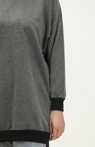 Bisiklet Yaka Sweatshirt 23012-01 Antrasit