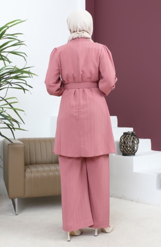 Costume Avec Ceinture Détaillée En Pierre Dusty Rose 19112 14749