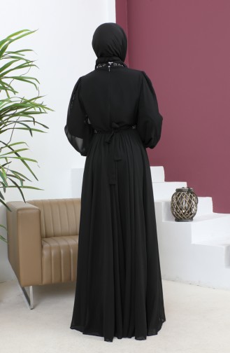 Black Hijab Evening Dress 14137