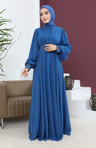 Indigo Hijab-Abendkleider 14138