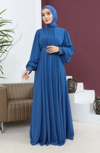 Indigo Hijab-Abendkleider 14138
