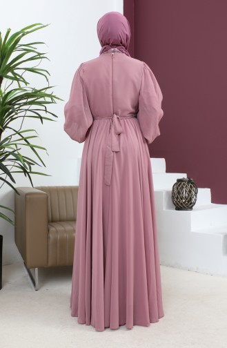 Beige-Rose Hijab-Abendkleider 14139