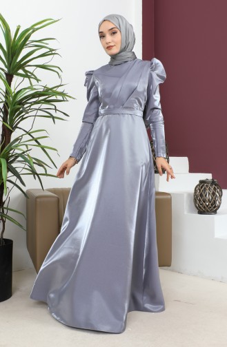Draped Chest Evening Dress Gray 19124 14802