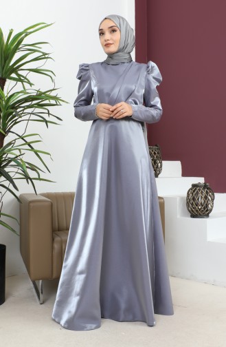 Draped Chest Evening Dress Gray 19124 14802