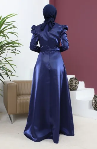 Abendkleid Mit Drapierter Brust Indigo 19124 14803