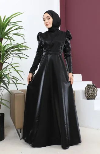 Robe De Soirée Drapée Poitrine Noir 19124 14805