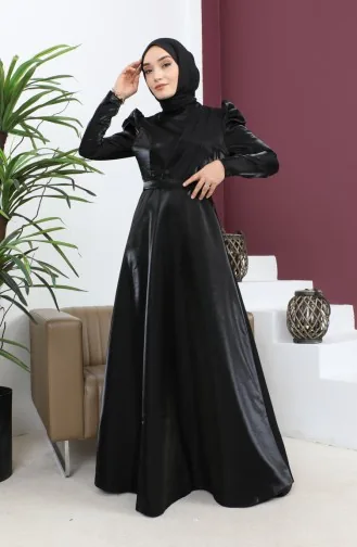 Robe De Soirée Drapée Poitrine Noir 19124 14805
