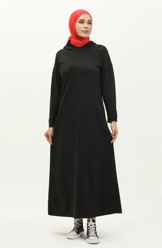 Kapuzenkleid 3012-01 Schwarz 3012-01