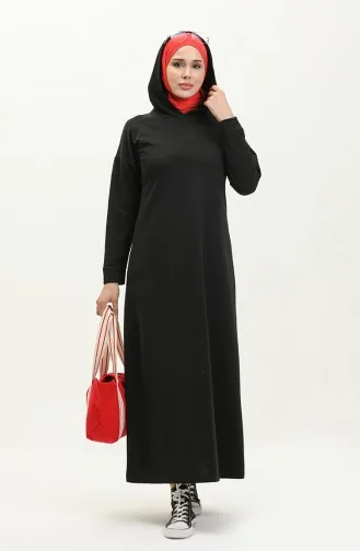 Kapuzenkleid 3012-01 Schwarz 3012-01