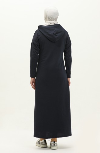 Hooded Dress 3012-02 Navy Blue 3012-02