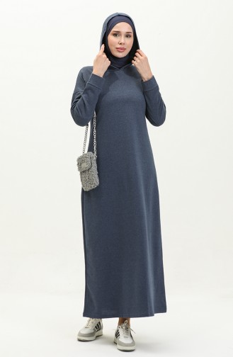 Hooded Dress 3012-03 İndigo 3012-03