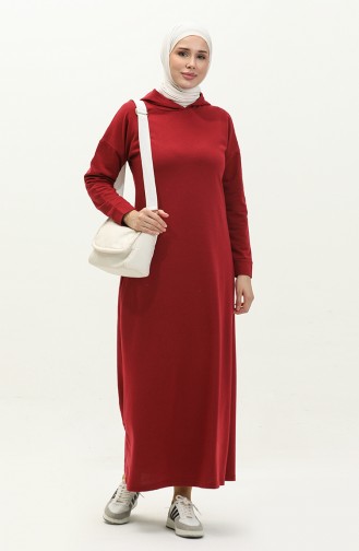 Hooded Dress 3012-06 Claret Red 3012-06