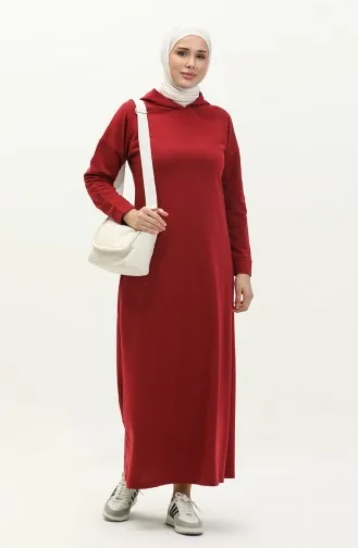 Hooded Dress 3012-06 Claret Red 3012-06