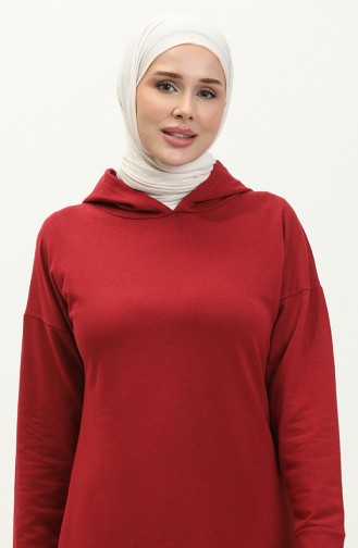 Hooded Dress 3012-06 Claret Red 3012-06