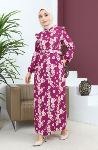 Robe Crayon Florale Prune 12223 14240