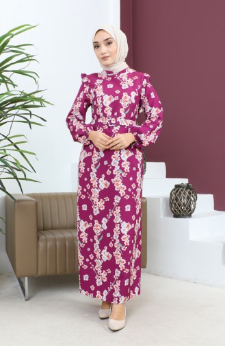 Robe Crayon Florale Prune 12223 14240