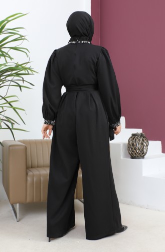 Pearl Detailed Jumpsuit Dress Black 19152 14684