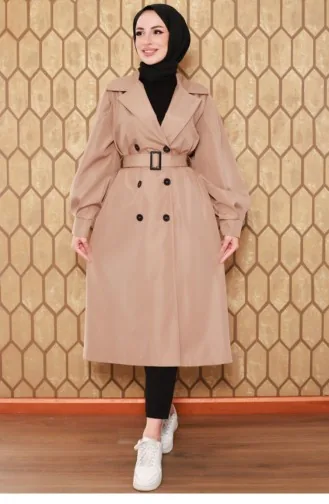 Balloon Sleeve Trench Coat Mink 2404NRY.VZN