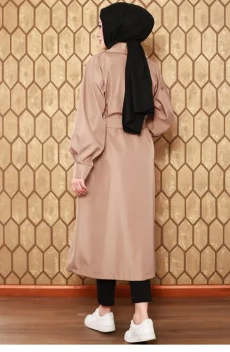 Balloon Sleeve Trench Coat Mink 2404NRY.VZN