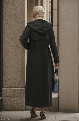 Vivezza Trenchcoat Met Capuchon Abaya 8506-01 Zwart 8506-01