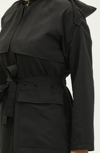 Vivezza Trench A Capuche Abaya 8506-01 Noir 8506-01