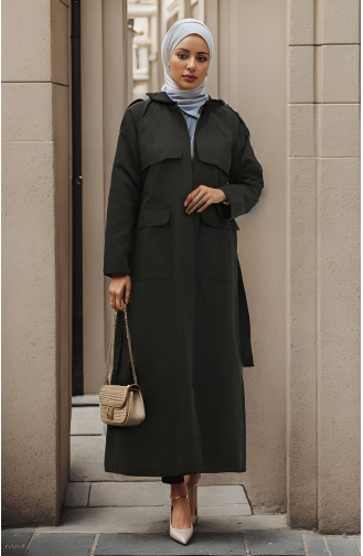 Vivezza Trenchcoat Mit Kapuze Abaya 8506-01 Schwarz 8506-01