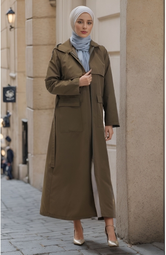 Vivezza Trenchcoat Mit Kapuze Abaya 8506-02 Khaki 8506-02