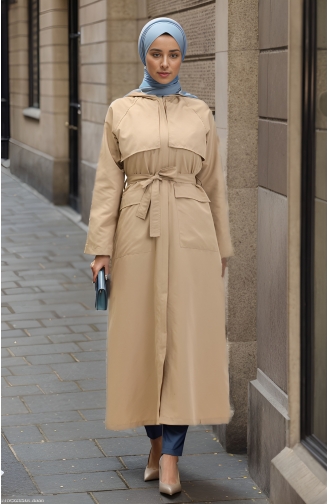 Vivezza Trenchcoat Met Capuchon Abaya 8506-03 Beige 8506-03