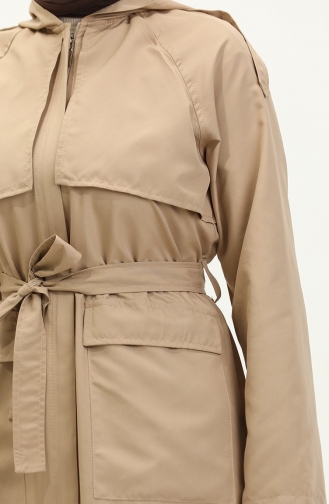 Vivezza Trench A Capuche Abaya 8506-03 Beige 8506-03