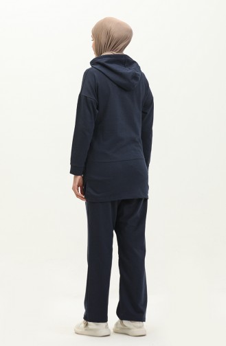 Hooded Tracksuit Set 3036-05 Navy Blue 3036-05