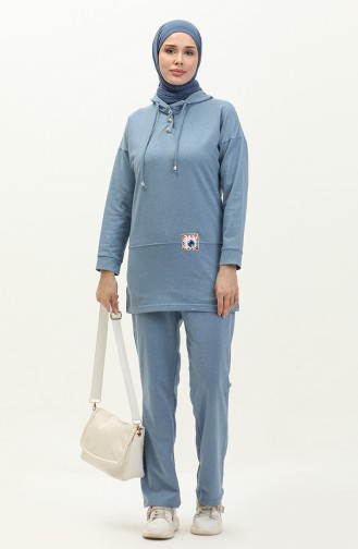 Hooded Tracksuit Set 3036-10 Blue 3036-10