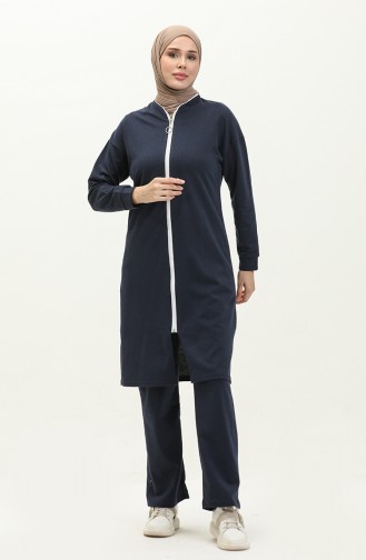 Zippered Tracksuit 3044-08 Navy Blue 3044-08