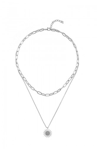 Collier Soleil Double Chaîne 22-298-33 Argent 22-298-33