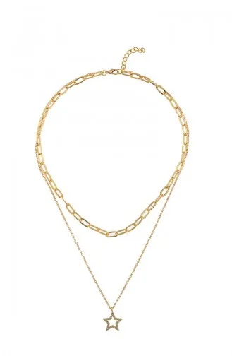 Collier Étoile Double Chaîne 22-299-13 Or 22-299-13