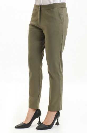 Khaki Straight Leg Pocketed Classic Trousers 11201-03 Khaki 11201-03