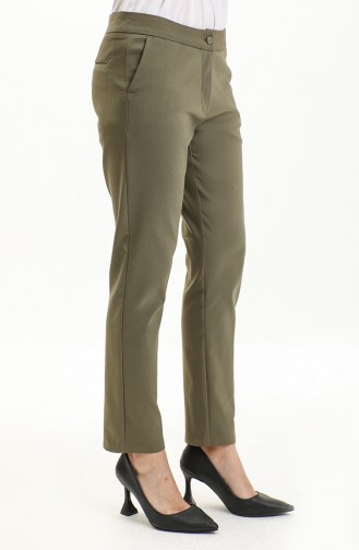 Khaki Straight Leg Pocketed Classic Trousers 11201-03 Khaki 11201-03