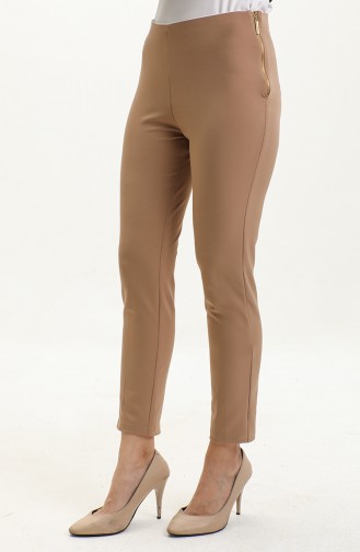 Pantalon Femme Noir Taille Elastique Fermeture Éclair Latérale 9001-04 Camel 9001-04