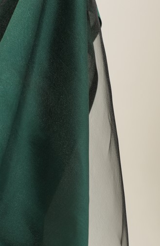 Châle Tulle 1265-12 Vert Emeraude Noir 1265-12