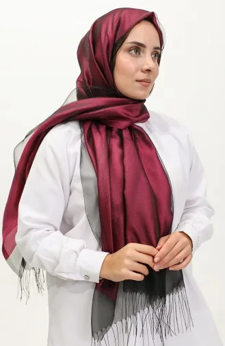 Châle Tulle 1265-19 Noir Cerise 1265-19