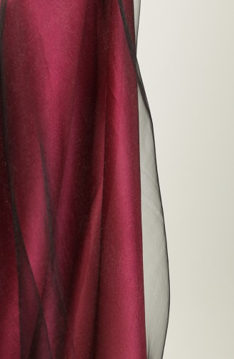 Châle Tulle 1265-19 Noir Cerise 1265-19